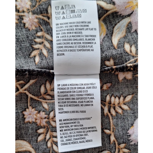 American Eagle Black Floral Boho Maxi Skirt Sz 10 Cottagecore Fairy Prairie - Picture 11 of 11